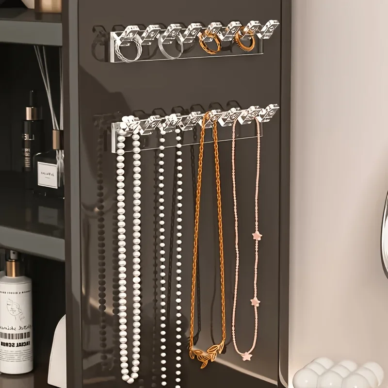 Jewelry Organizer Acrylic SpaceSaving Multifunctional Tanglefree WallMounted Transparent Polished Hooks for Necklace Bracelet