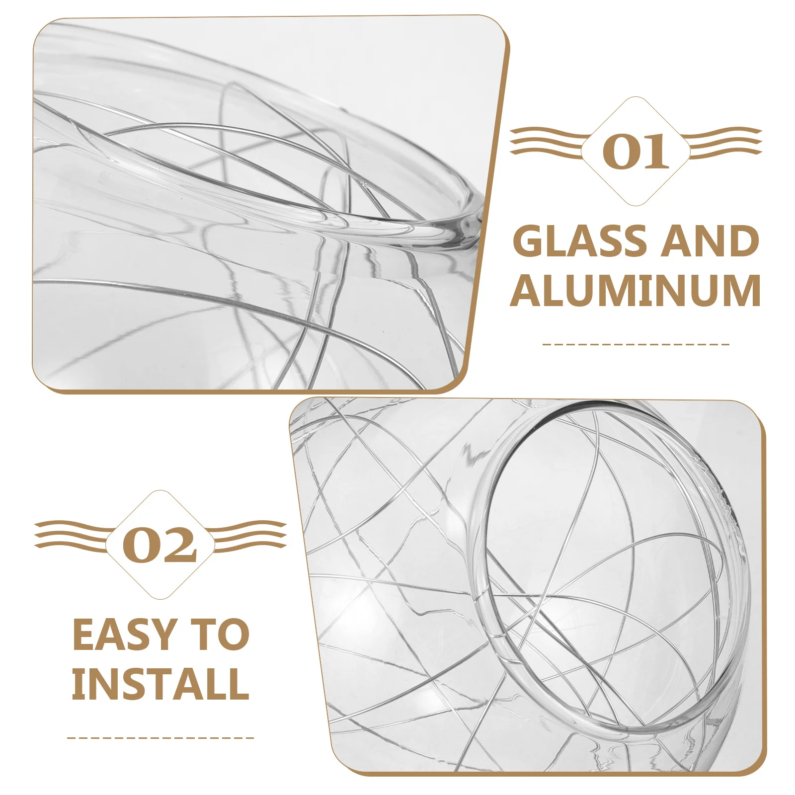 

Decorative Glass Lamp Shade Globe Replacement for Ceiling Pendant Chandelier Light Cover Living Room Bedroom Dining Room