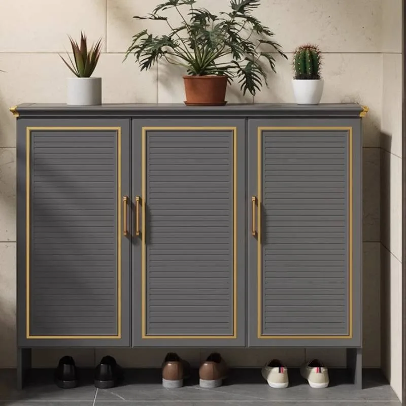 تصميم الحد الأدنى خزانة الأحذية الفاخرة السوداء الحديثة المنظمون خزانة الأحذية مقاعد البدلاء Szafka Na Buty أثاث المنزل #4