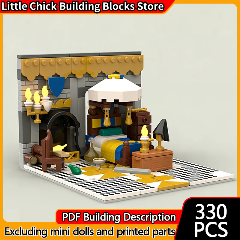 

City Street View Model MOC Building Bricks Medieval Castle Bedroom Modular Technology Children Holiday Gifts Assemble Toys Suit