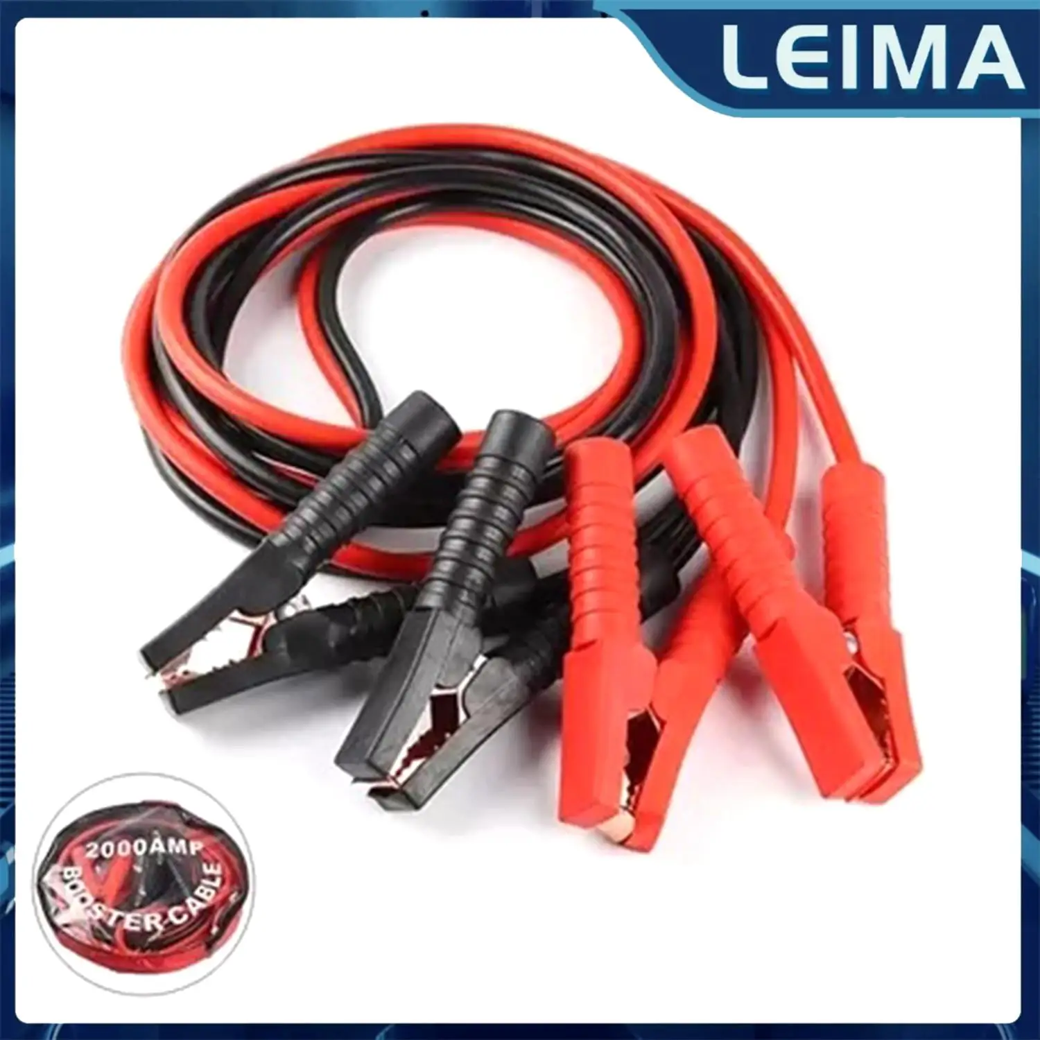 Heavy Duty 2000A 4m Car Battery Jump Leads Booster Cables Jumper Copper Wire Motorcycle ATV Automobile Battery Accessories