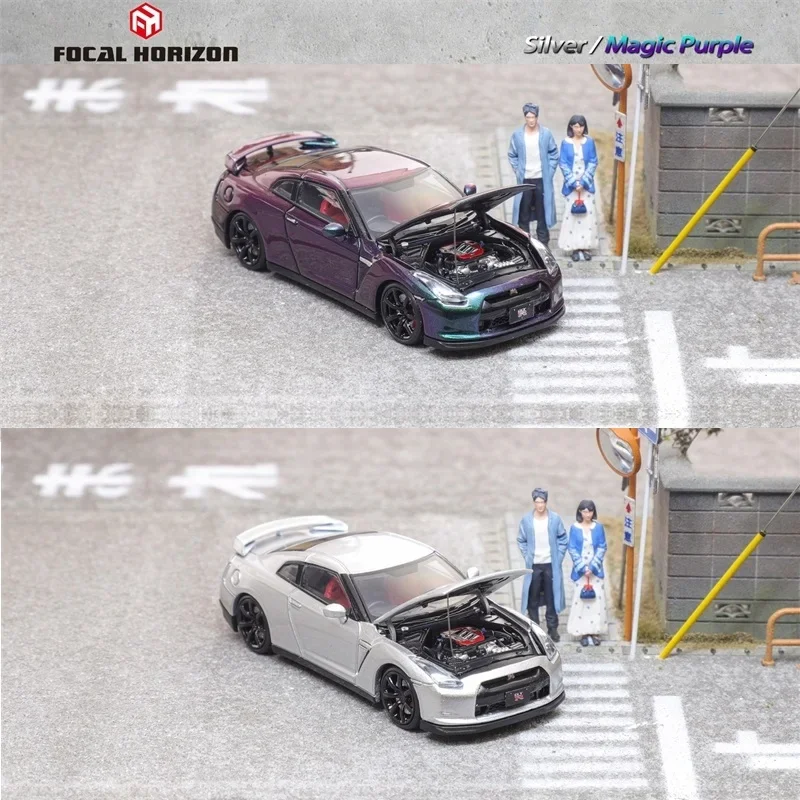 Focal Horizon FH 1:64 Skyline GT-R R35 Magic Purple/Silver Diecast Model Car