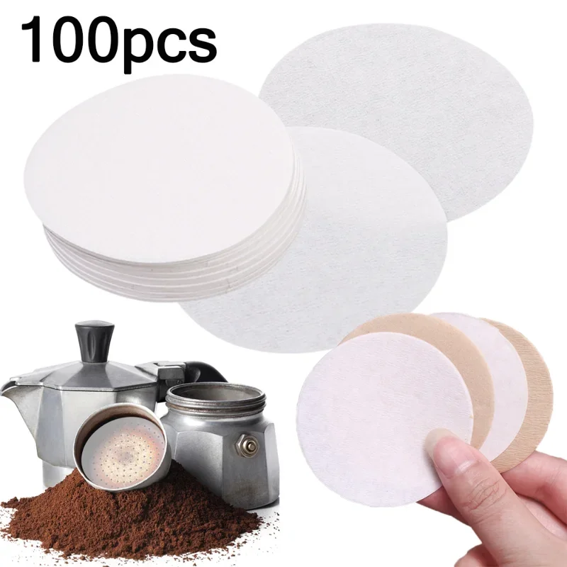 100 Stück runde Einweg-Kaffeefilterpapier für Espresso-Kaffeemaschine, Filter, kreisförmig, handgetroffene Kaffeefilter-Werkzeuge Nr. 3/Nr. 6