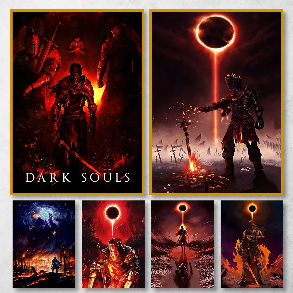 Classic Game Retro Poster Dark Souls Vinatge Wall Decoration Good Quality Printed Wall Painting Home Room Art Wall Posters