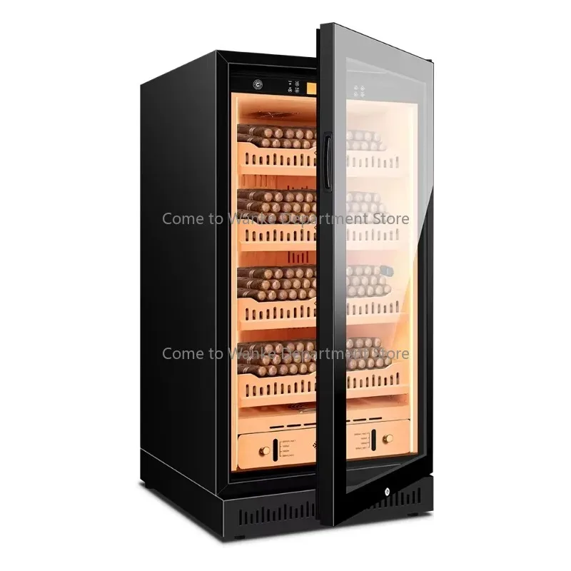 

80C1 CIGARLOONG Controlled Temperature and Humidity Humidor, Black Cedar Frame Compressor Wine and Cigar Cabinet