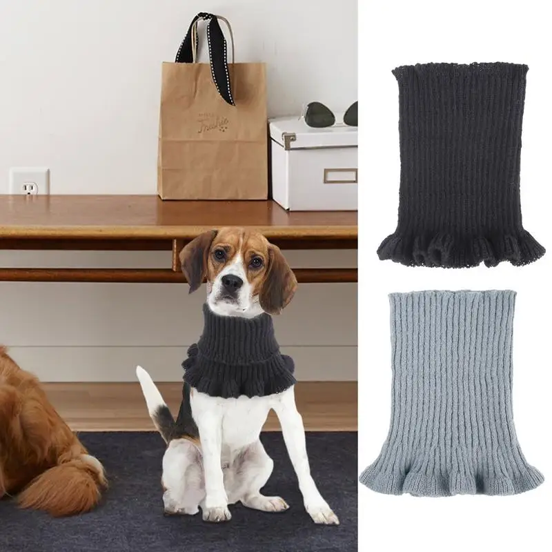 Dog Neck Warmer washable Pet double layer cotton knitted Scarf reusable Soft Comfortable Winter Ear Protector Pet Accessories