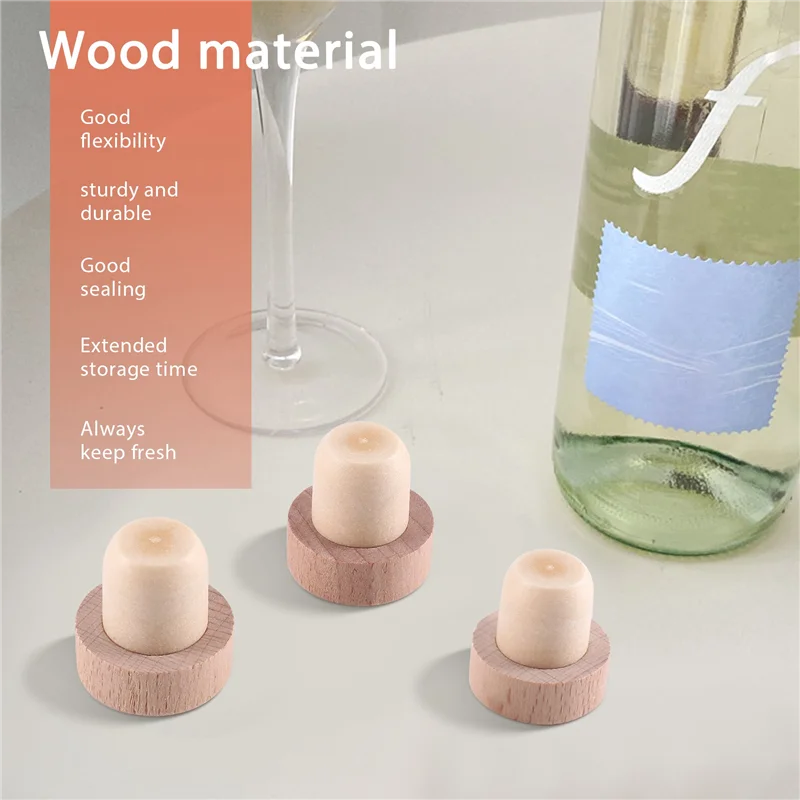 

30Pc Wine Bottle T Shaped Wooden Stopper For Wine Wooden Stopper Wine Stopper Reusable Wooden Stopper And Wine Stopper