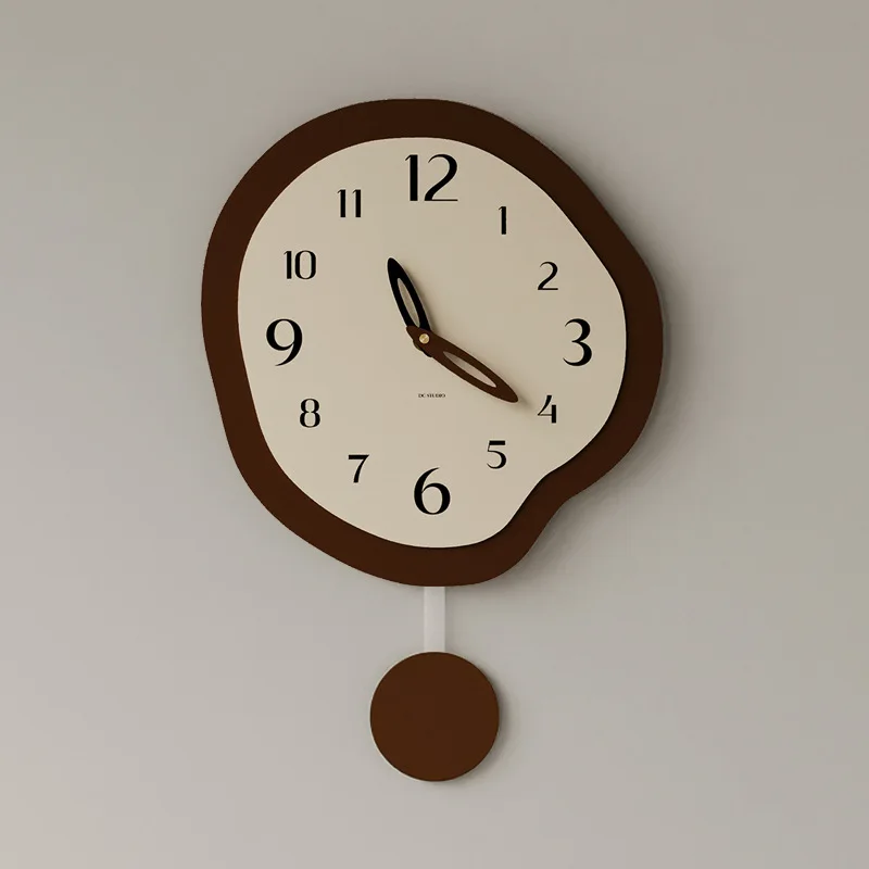 Family Wall Clock Living Room Bedroom Ultra Quiet No Punching TV Background Wall Grille Decorative Clock