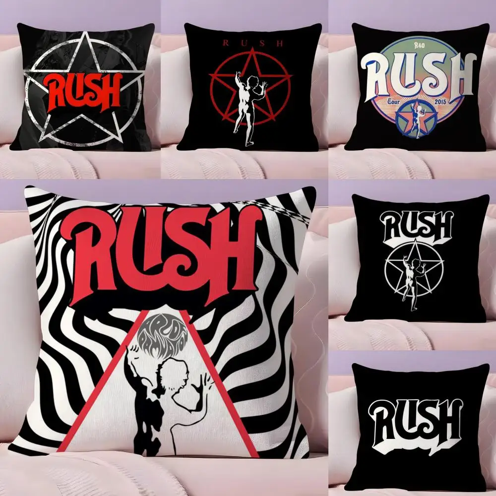 

ROCK BAND R-RUSH Pillow Case Plush Fabric Soft Double-Sided Printed Sofa Home Decor Fine Winter Gift Cushion Cover