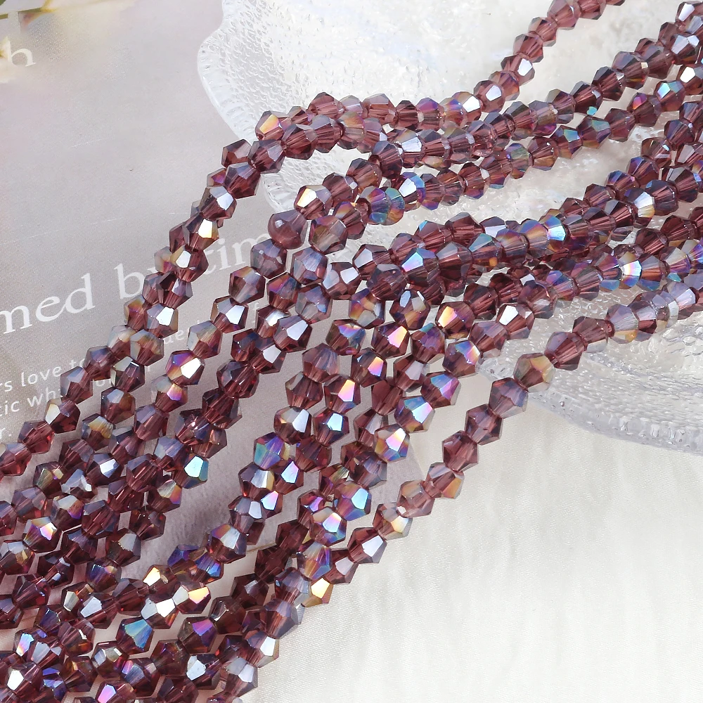 

4MM Shiny Faceted Austria Crystal Beads Bicone Beads Loose Spacer Beads for Jewelry Making DIY Bracelet Necklace Pendant