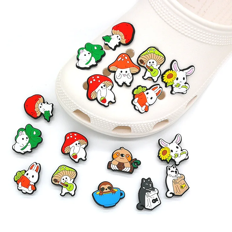 

1pcs Cute Rabbit Cartoon Hole shoe buckle Accessories Decorations Fit Wristband Charm Party Present