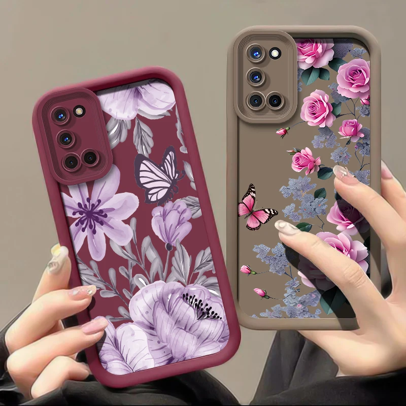 Telefon Fall Für OPPO Realme Narzo 50i 50A Prime 30 Pro 20 70X 60X 30A 20A N65 N63 N55 N53 Hinweis 50 60 Blume Schmetterling Soft Cover