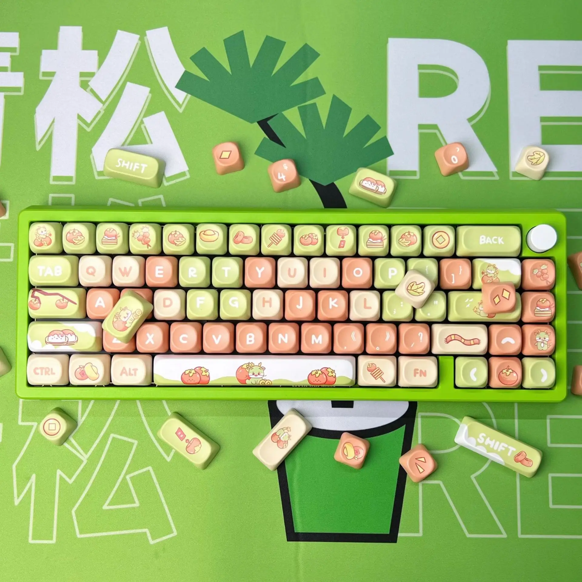 Wanpersimmon Ruyi Xiaolong MOA high keycap mechanical keyboard personalized keycap hot sublimation PBT