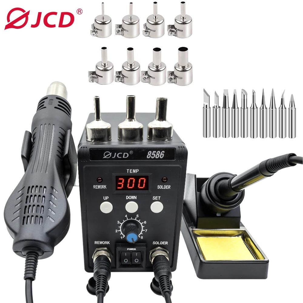 SMD BGA Rework Desoldering Solder Station 8586 700W ESD Soldering Iron Hot Air Heat Gun For Welding Repair Tools Kits