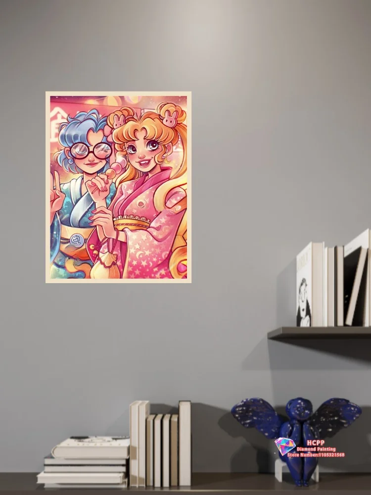 Witch Sister Couple Diamond Painting Kit Square Round Diamond 5D DIY Mosaic Handmade Art Unique Exquisite Gift Crafts Home Decor