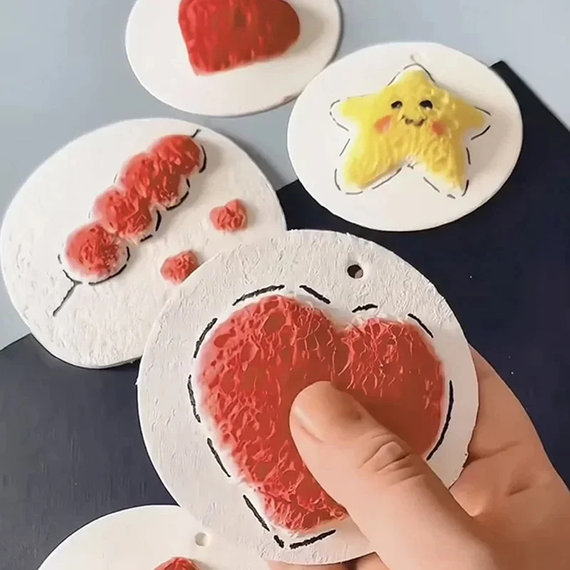 10개 3D 마법 퍼피 폼 텍스처 페인팅 용지 어린이 DIY 그림 그리기 미술 교육 공예 스펀지 캔버스 보드 수공예 장난감