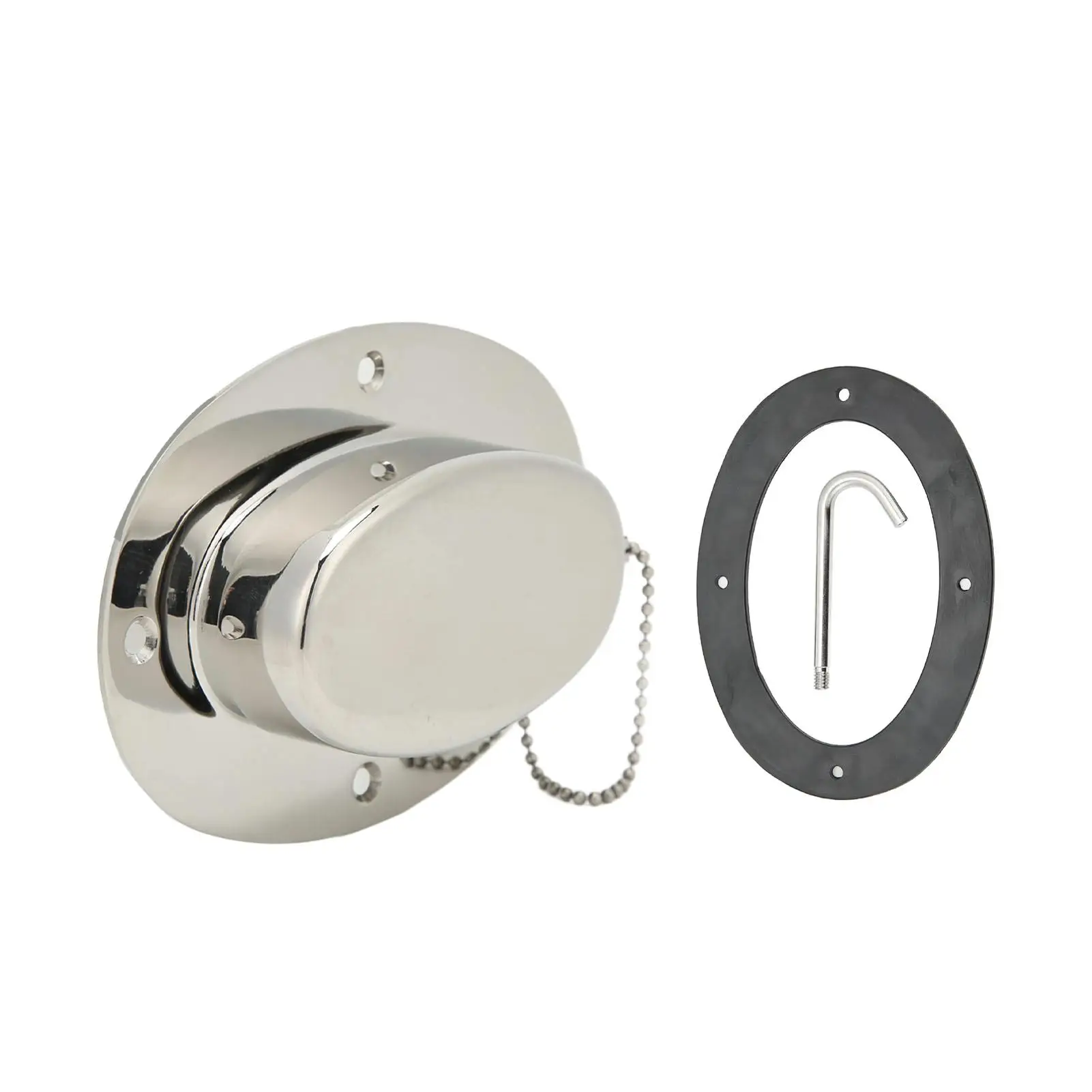 Kettendeckrohr aus Edelstahl 304, mit Gummidichtungsbasis, 6,32 x 4,47 Zoll Loch, 4,3 x 2,31 Zoll Marine-Yacht-Zubehör