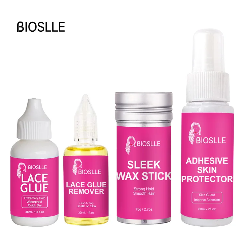 

BIOSLLE Lace Wig Glue Remover Super Strong Lace Glue Improve Adhesive Skin Guard Hair Wax Stick Kit