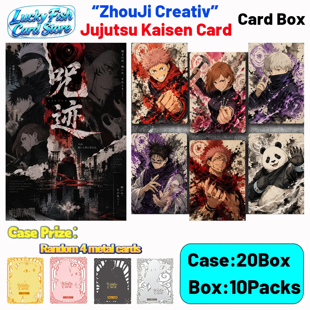 Wholesale 2026 New ZhouJi Creative Studio Jujutsu Kaisen Collection Cards Card Box Children's Toys Birthday Gifts