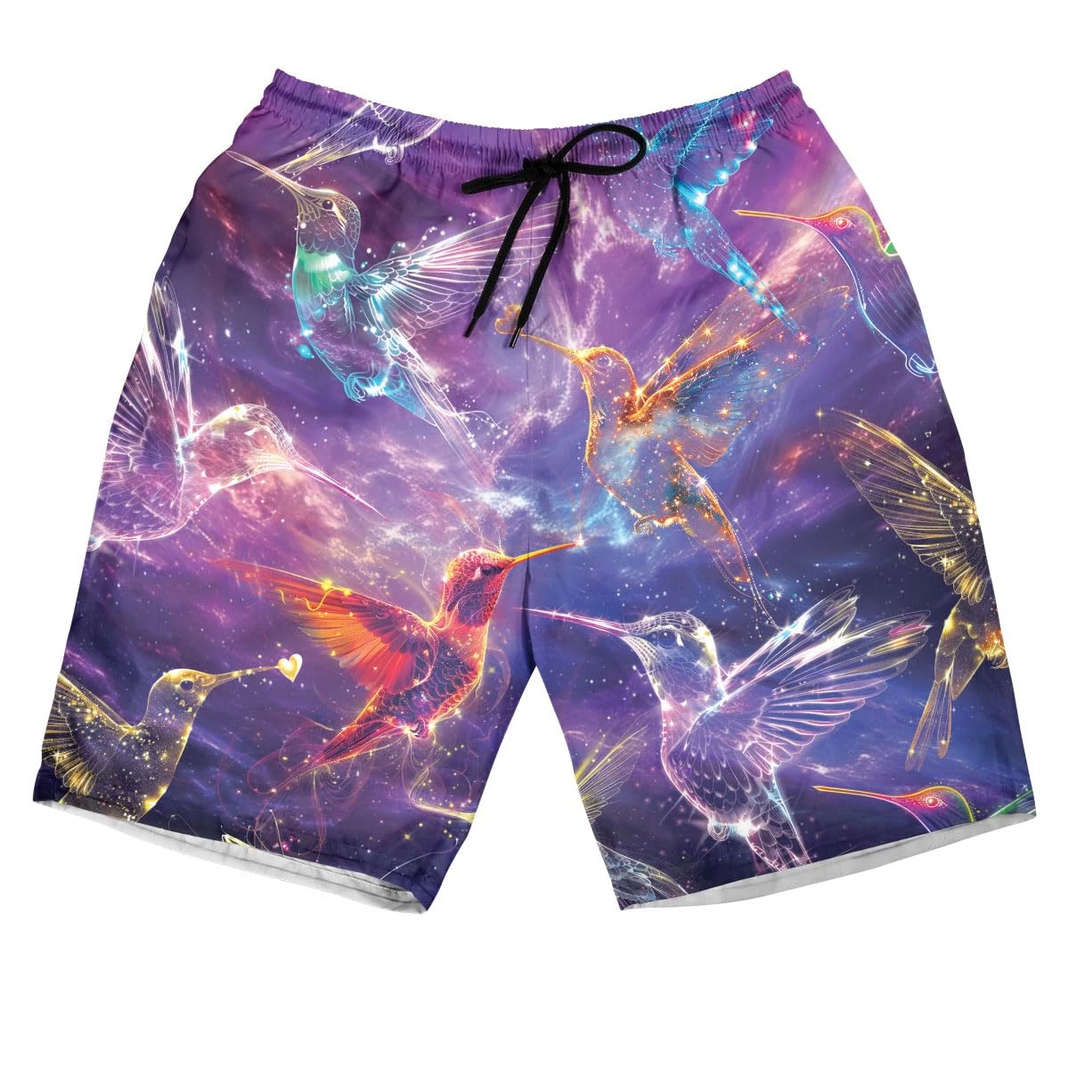 

2025 Hummingbird Men's Swim Trunks Bird Lovers Mens Swim Trunks With Mesh Lining Swimwear Bathing Child Hawaiian Beach Shorts