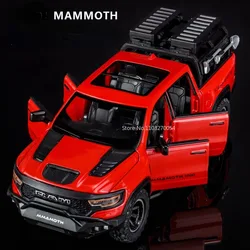 Scale 1/32 Mammoth Pickup Truck Toys Car Models Alloy Diecast Car 6 Door Can Opened Sound Light Pull Back Vehicles for Boy Gifts