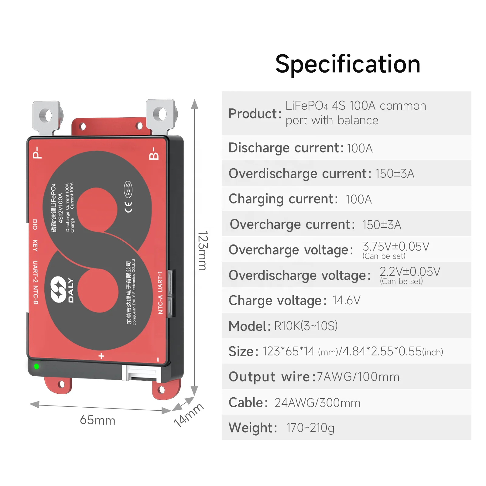 Lifepo4 4s/8s/16s Lithium Battery 40a 60a 100a 150a 200a 250a Bms Lifepo4 16S 48v Smart Bms System