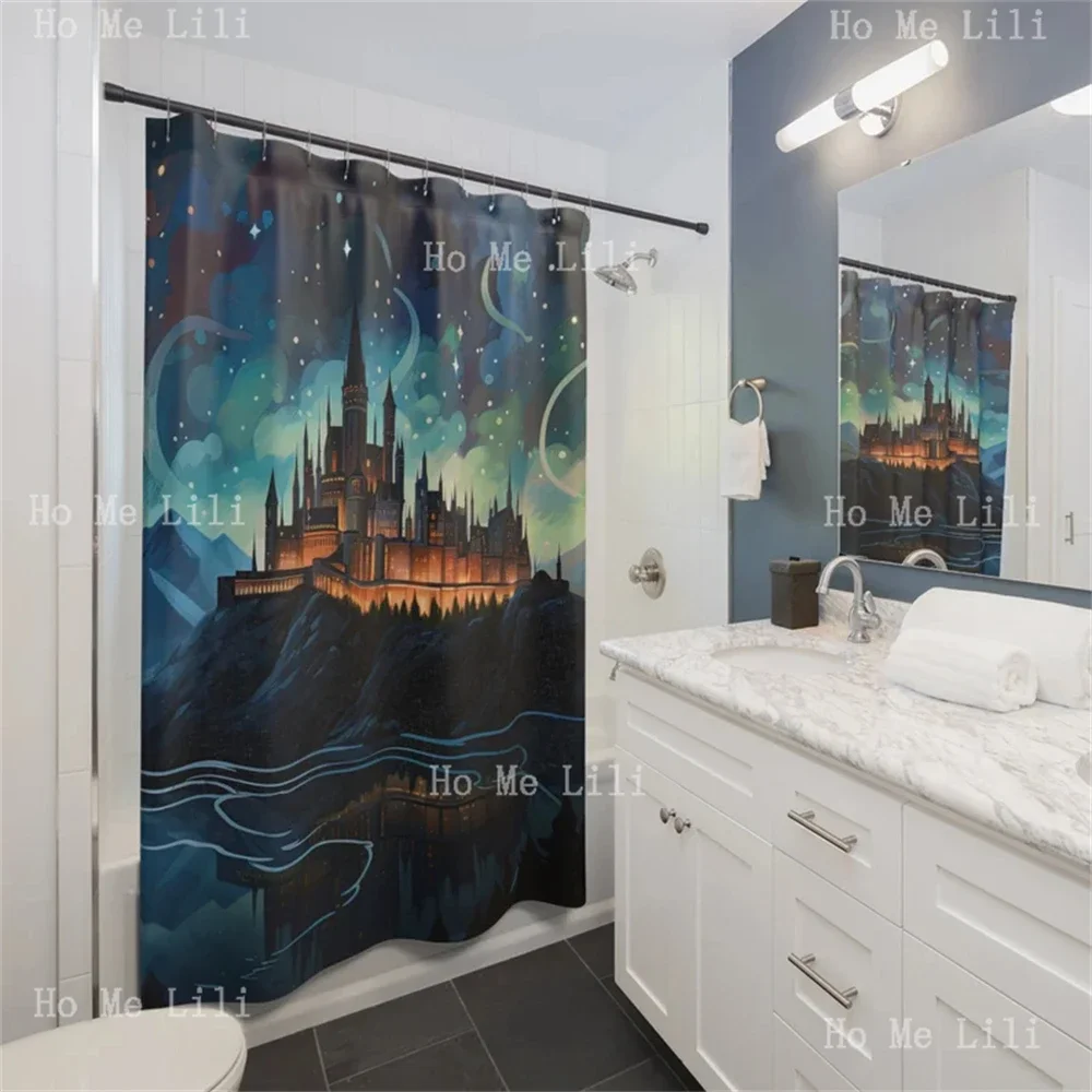 Wizard Castle Fantasy Whimsical Magic Aesthetic Guest Master Shower Curtain Bathroom Accessory Decor