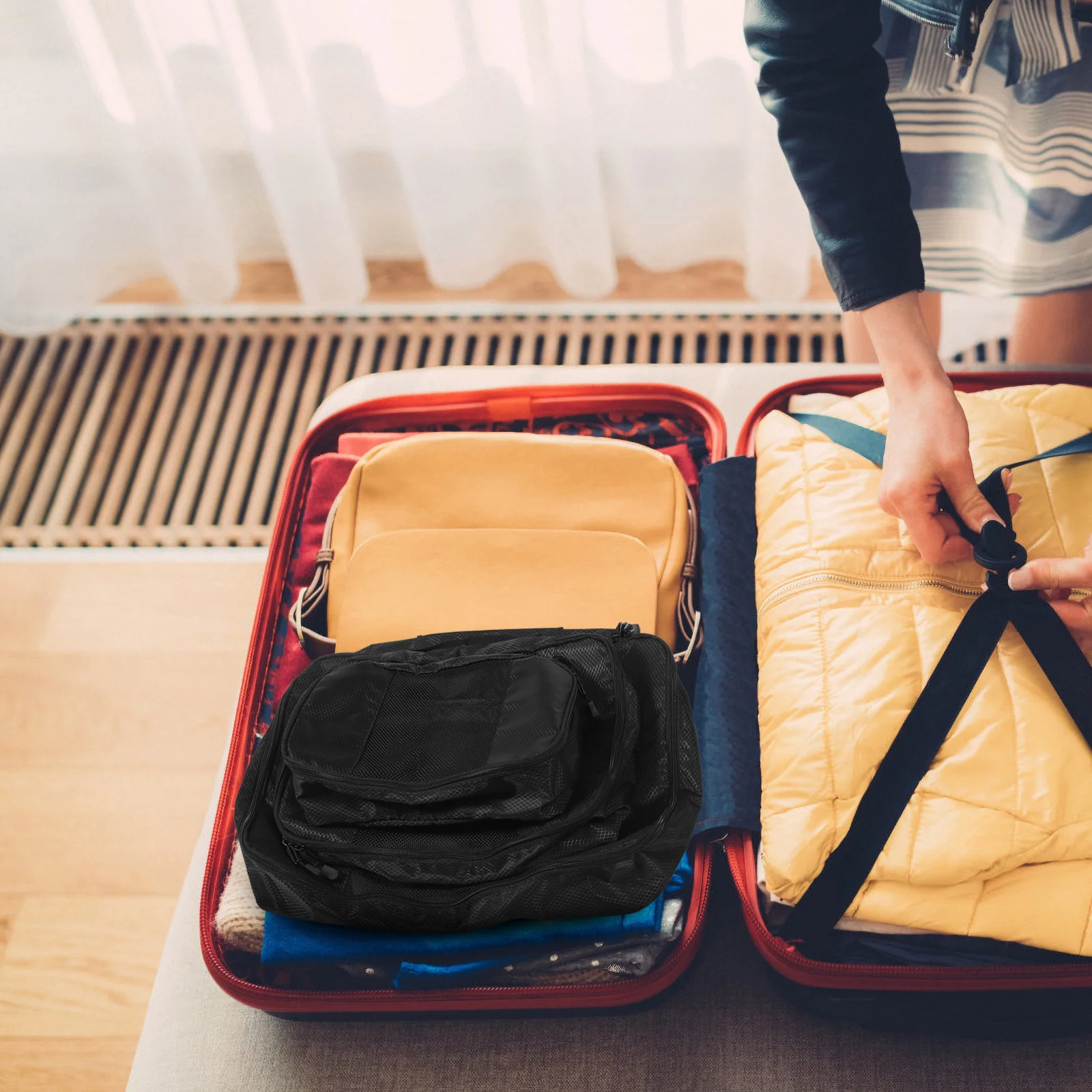 

3pcs Storage Bags High Capacity Clothes Organizer Portable Travel Bag Luggage Packing Toiletries Portable Sleeping Bag