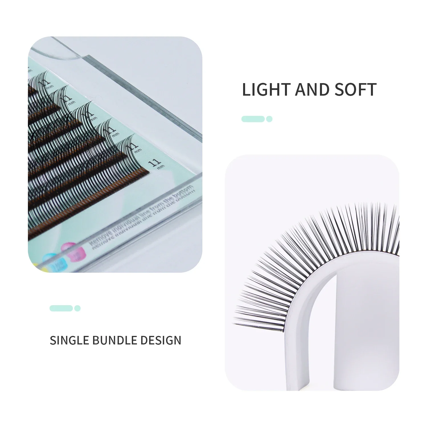 GLAMLASH 5D Flora Lashes Easy Fan Eyelash Extensions Wholesales Premade Volume 12 Rows W Style Natural Soft