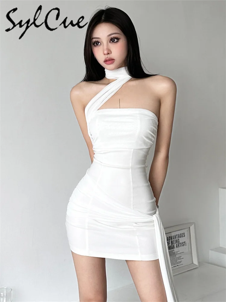 tight female dresses Short Homecoming Dress with Back Tie Lilac / Large neck design beautifully showcases the dcolletage HYPERFIRE Women's Sexy Long Sleeve