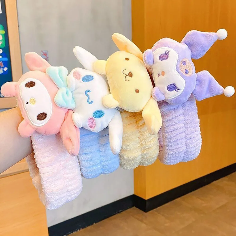 Diademas de dibujos animados Sanrio Kuromi Cinnamoroll para lavarse la cara, para mujeres, para lavarse la cara, maquillaje, ducha, cuidado de la piel, accesorios para el cabello