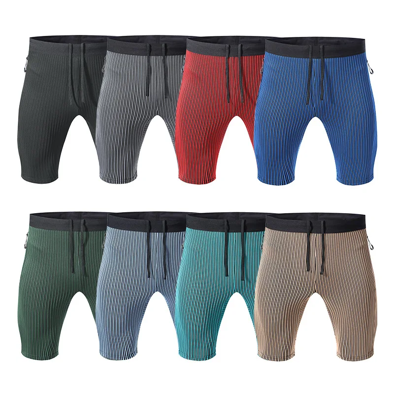 Outdoor Running Quick-drying Tight Shorts Men\'s Sports Fitness Five-point Pants Stretch Breathable L Training Compression Pants