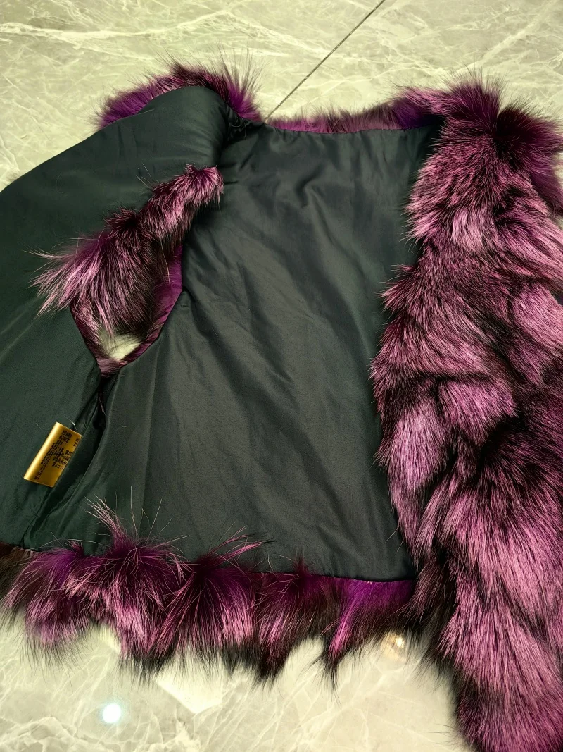 Rompi Pendek Bulu Rubah Alami Wanita Tanpa Lengan Model Korea Pakaian Serbaguna Musim Gugur Musim Dingin