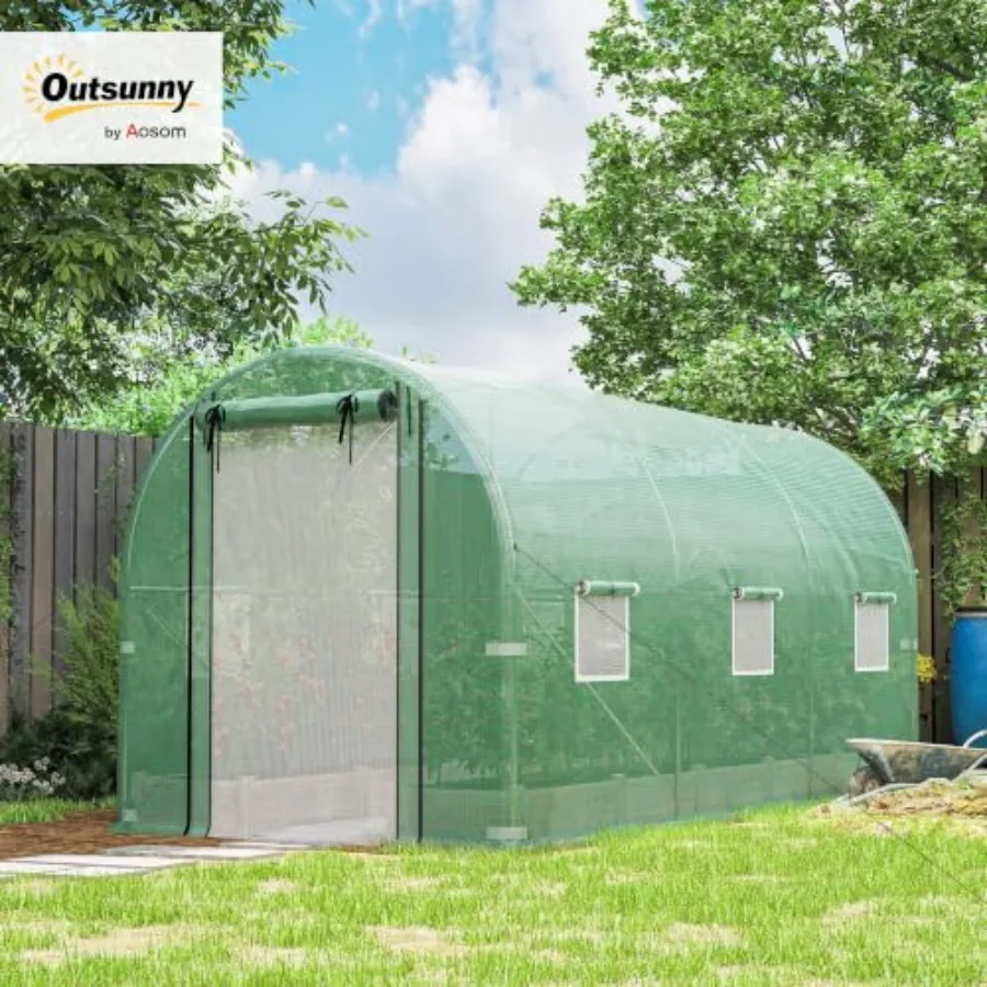 14.6'x6.5'x6.6' Hoop House house with 2 Support Rods