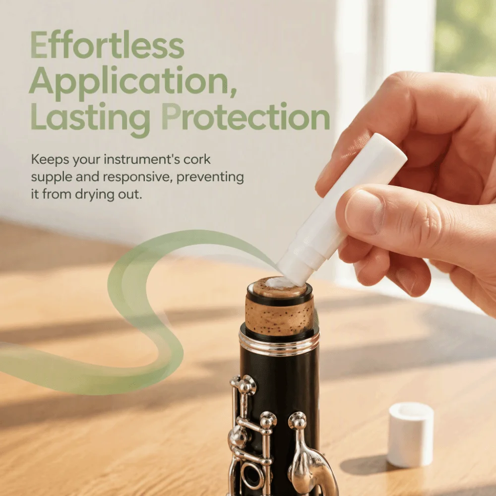 10PCS Convenient White Color Cork Grease Tube Form Vaseline Lubricant Tube Woodwind Accessory For Woodwind Instruments
