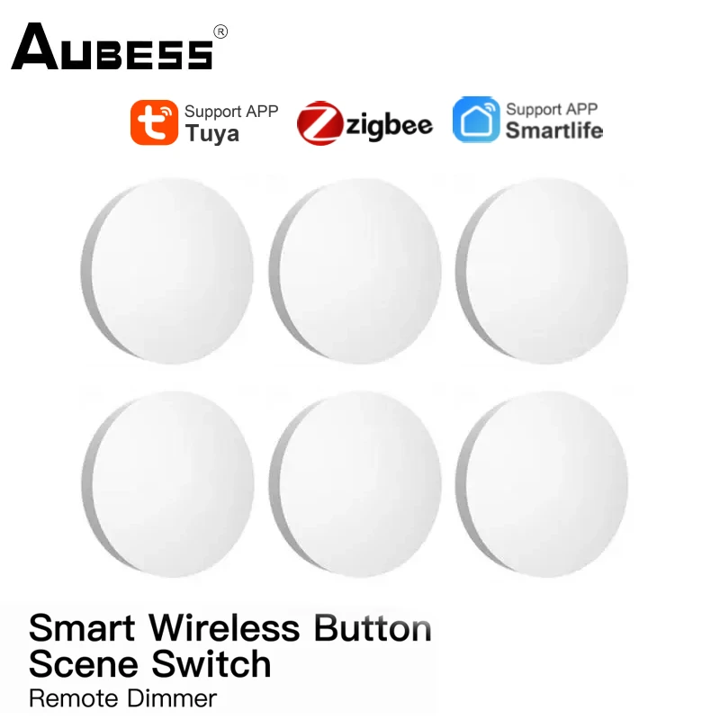 TUYA Zigbee Scene Switch ZigBee Button Multi-scene Smart Scene Linkage Smart Switch Smart Life APP Remote Control Smart Home