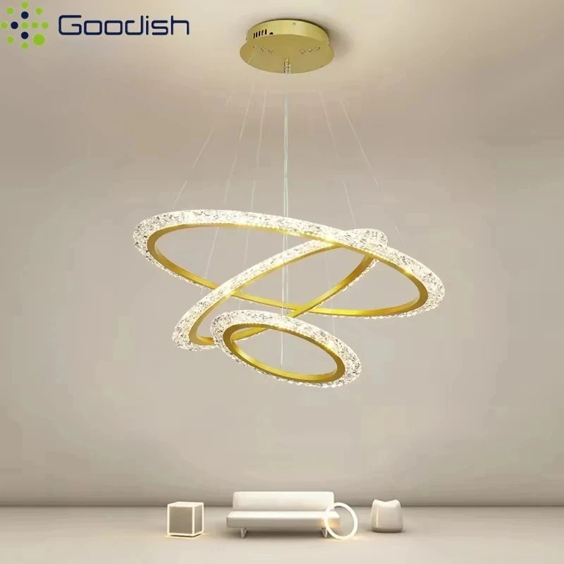 

Goodish современные скандинавские светодиодные потолочные светильники, круглые лампы для украшения дома для кухни, гостиной, столовой, художественные минималистичные люстры