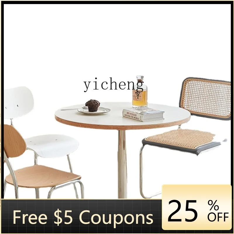 

ZZf round Dining Table Mid-Ancient Style Home Small Apartment Modern Designer Coffee Table