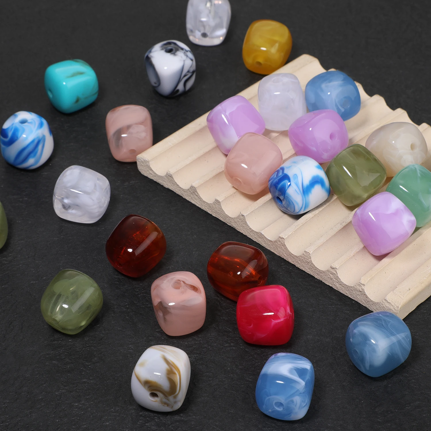 16x15mm Irregular Square Multicolour Acrylic Beads Cube Shape Beads for Jewelry Making DIY Bracelets Accessories