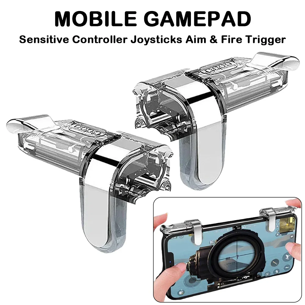 

1Pair Portable Shooter Controller Transparent Hand Tour Press Fire Controller Mobile Competitive Games Aim Fire Trigger for PUBG