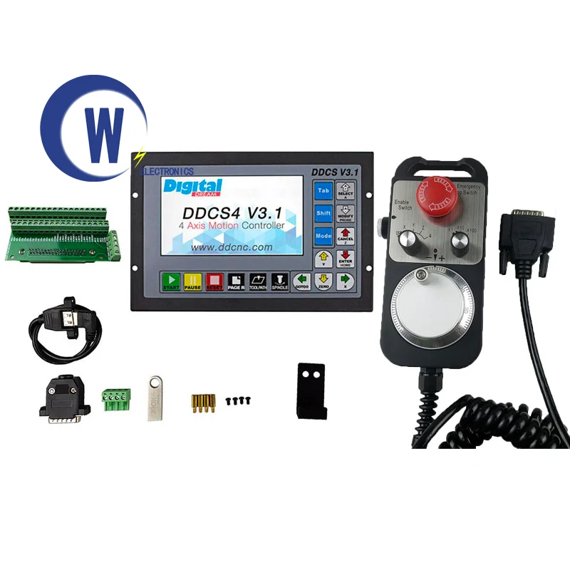 The new cnc kit DDCSV3.1 independent motion controller offline controller supports 3 axis/4 axis USB CNC controller interface