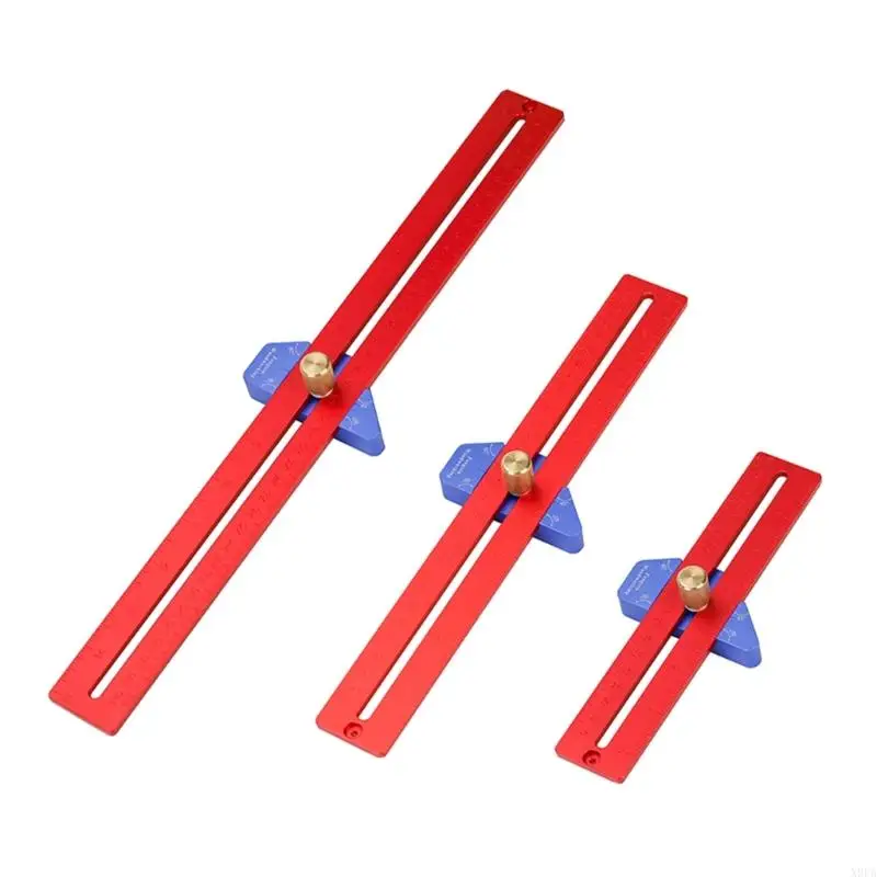 

X9FA Woodworking Ruler Rocker Ruler Metal Slide Stop Stop Marking Ruler Metric Inch