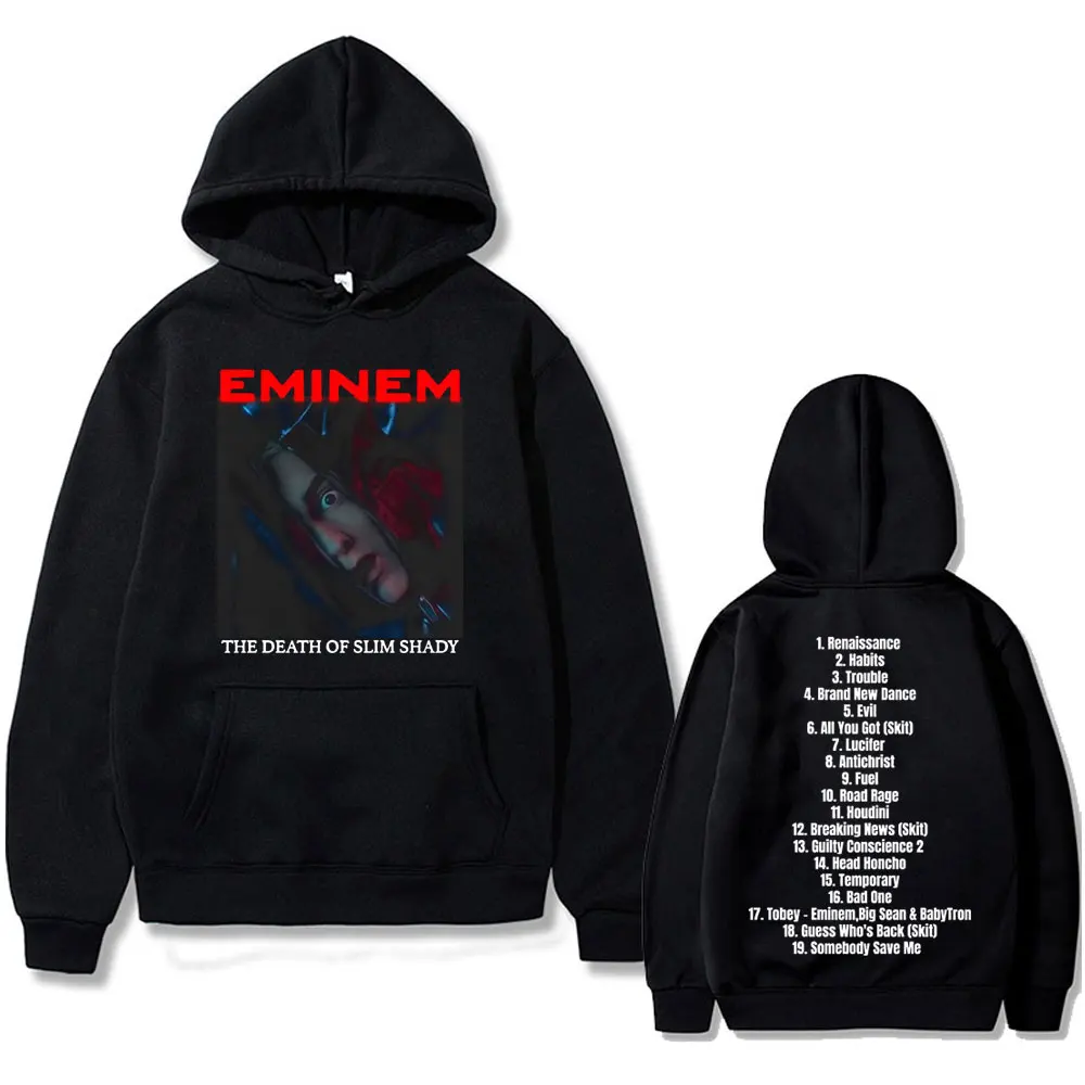 Rapper Eminem The Death of Slim Shady Album Hoodie Men's Clothes Hip Hop Vintage Hoodies Men Fashion Casual Oversized Sweatshirt