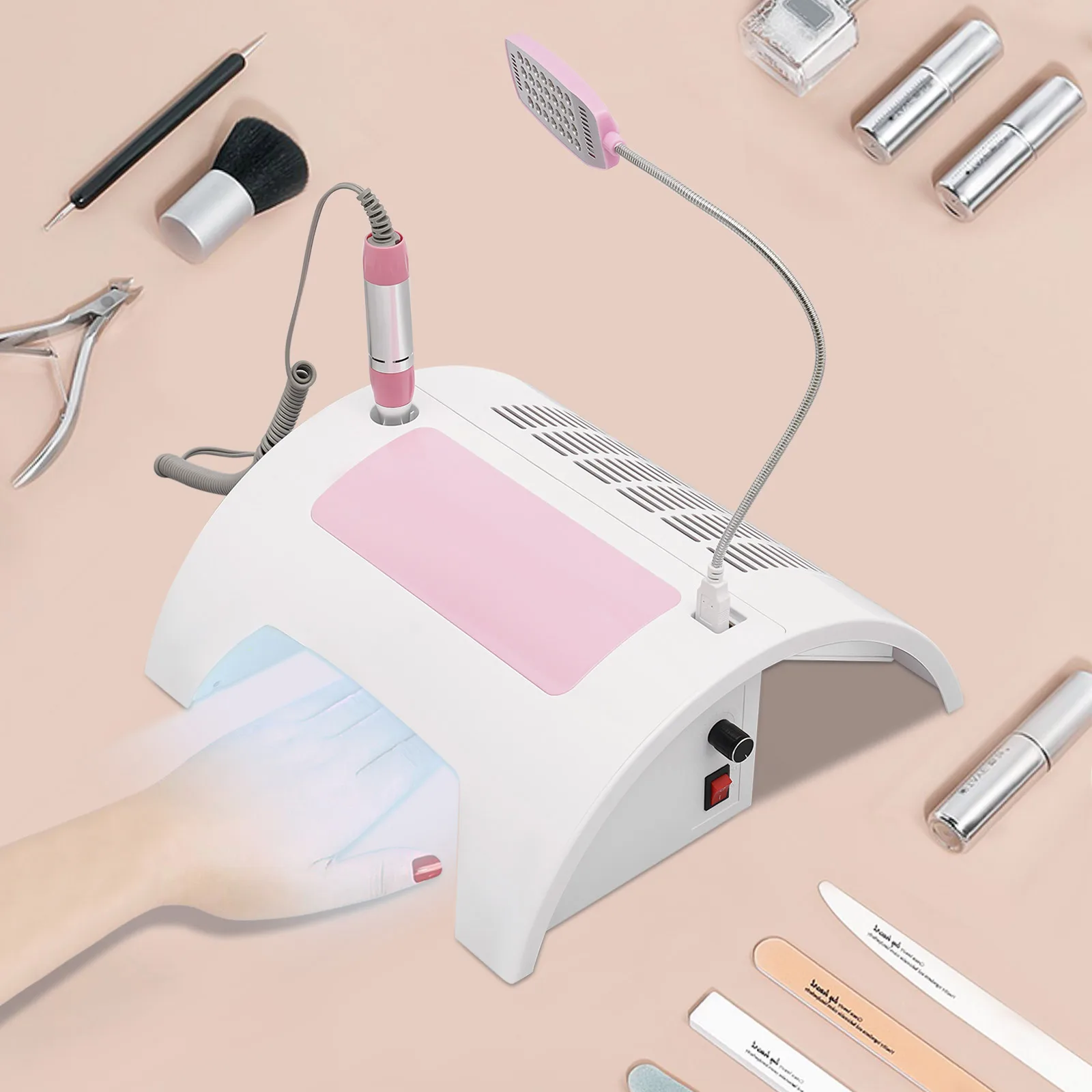 Uv Led Nagel Lampe Nagel Trockner Multi-verwenden Maniküre Maschine 5 In 1 Nagel Elektrische Nagel Bohrer Polierer Nagel trockner Staubsauger 60 W