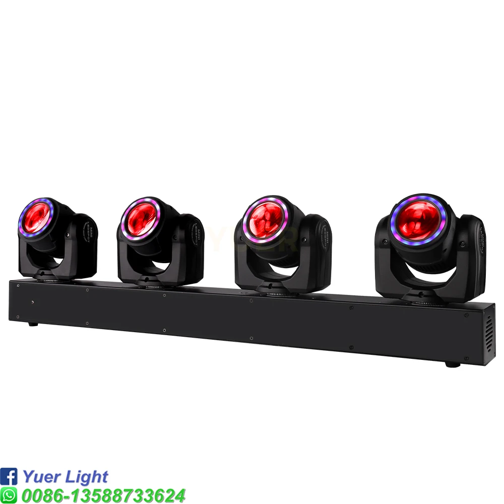 4 Head 80W LED Beam Moving Head Light RGBW 380W DMX512 Strobe IP20 30 000h Lifespan for Stage Club Bar DJ  Show Event Lighting