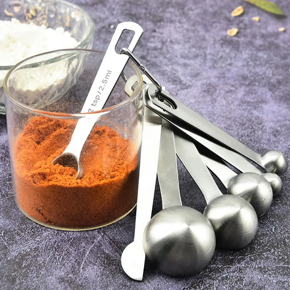 Measuring Spoons Accurate Stainless Steel Measuring Spoon Set for Baking Cooking 7pcs with Leveler Spice Scoop Measuring Scoop