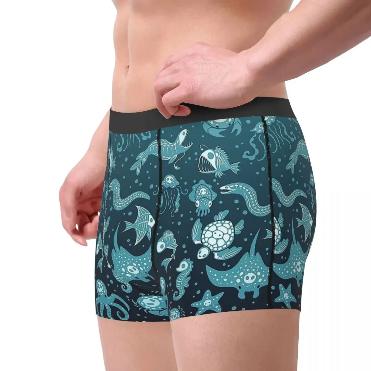 Deep Dead Sea Skeleton Skull Bone Underpants Homme Panties Men's Underwear Ventilate Shorts Boxer Briefs