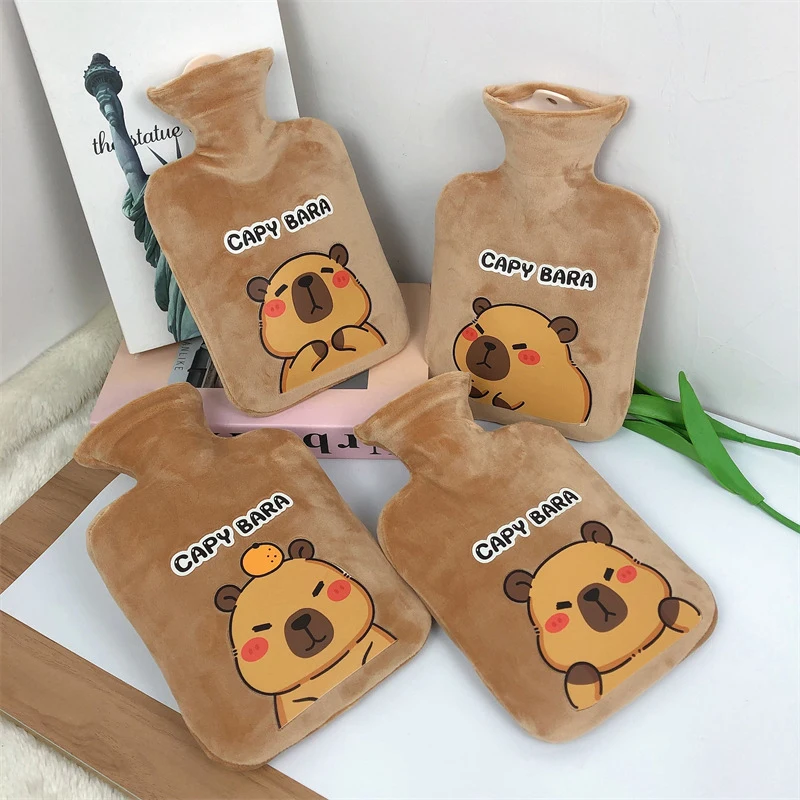 Cartoon Capybara Hand Po Warm Water Bottle 500ml Butelki na gorącą wodę Przenośny ogrzewacz do rąk Dziewczyna Kieszeń na rękę Stopy Torba na gorącą wodę