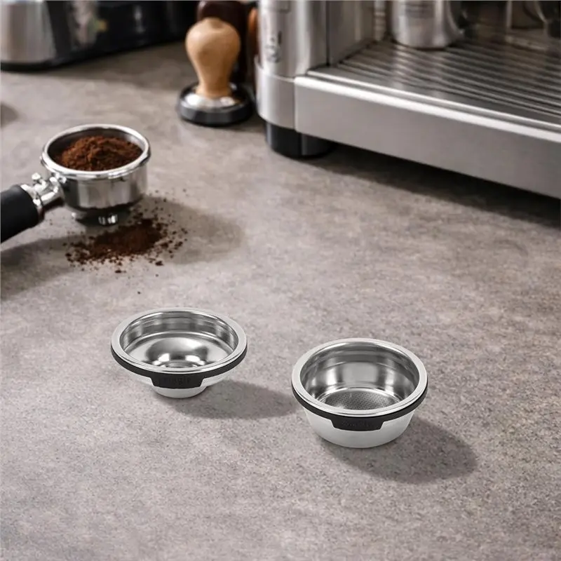 【NECESSITY】For Ninja Luxe Cafe ES601& ES701 Compatible 2Pcs Coffee Filter Baskets-Single& Double Cup, Pressurized Portafilter De