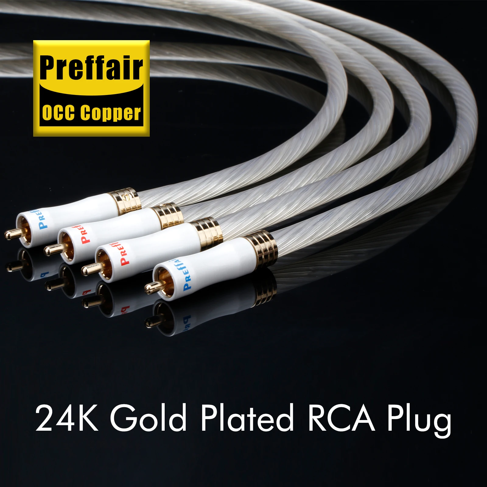 

Hi end RCA Cable OCC Silver Plated 11Core PTFE 2RCA Audio Cable Non Noise Signal Wire with 24K Gold Plated RCA Plug for Mixer